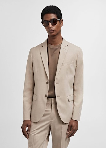 MANGO MAN Regular Fit Forretningsjakke 'PARIS' i beige: forside