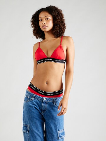 Calvin Klein Swimwear Triangle Bikini Top 'Meta Legacy' in Red