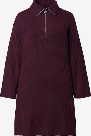 Ulla Popken Knitted dress in Red: front