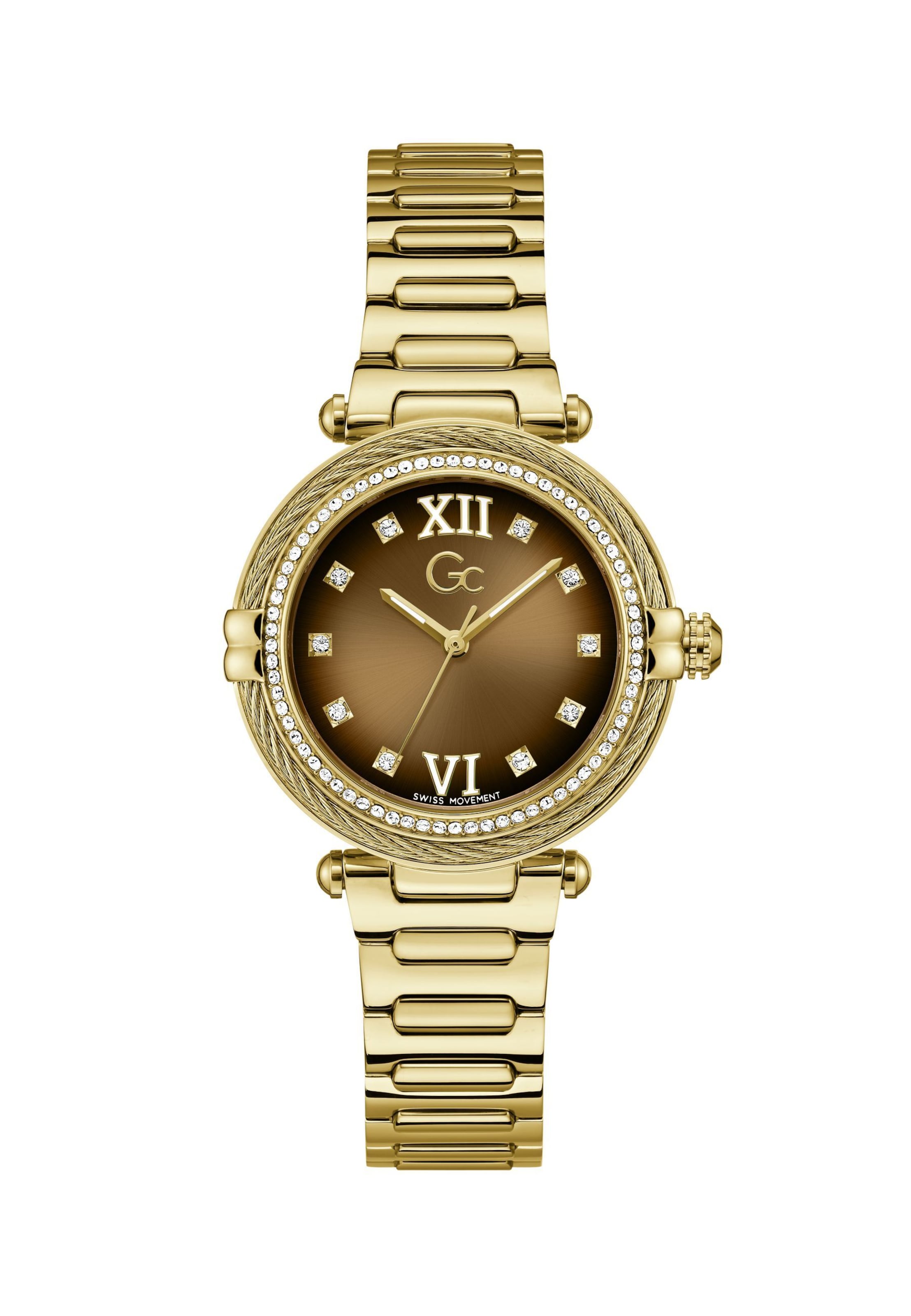 Gc Analoguhr in Gold: Vorderseite