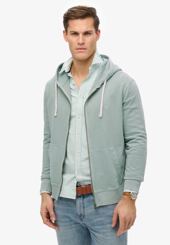 Superdry Sweat jacket 'Essential' in Blue: front