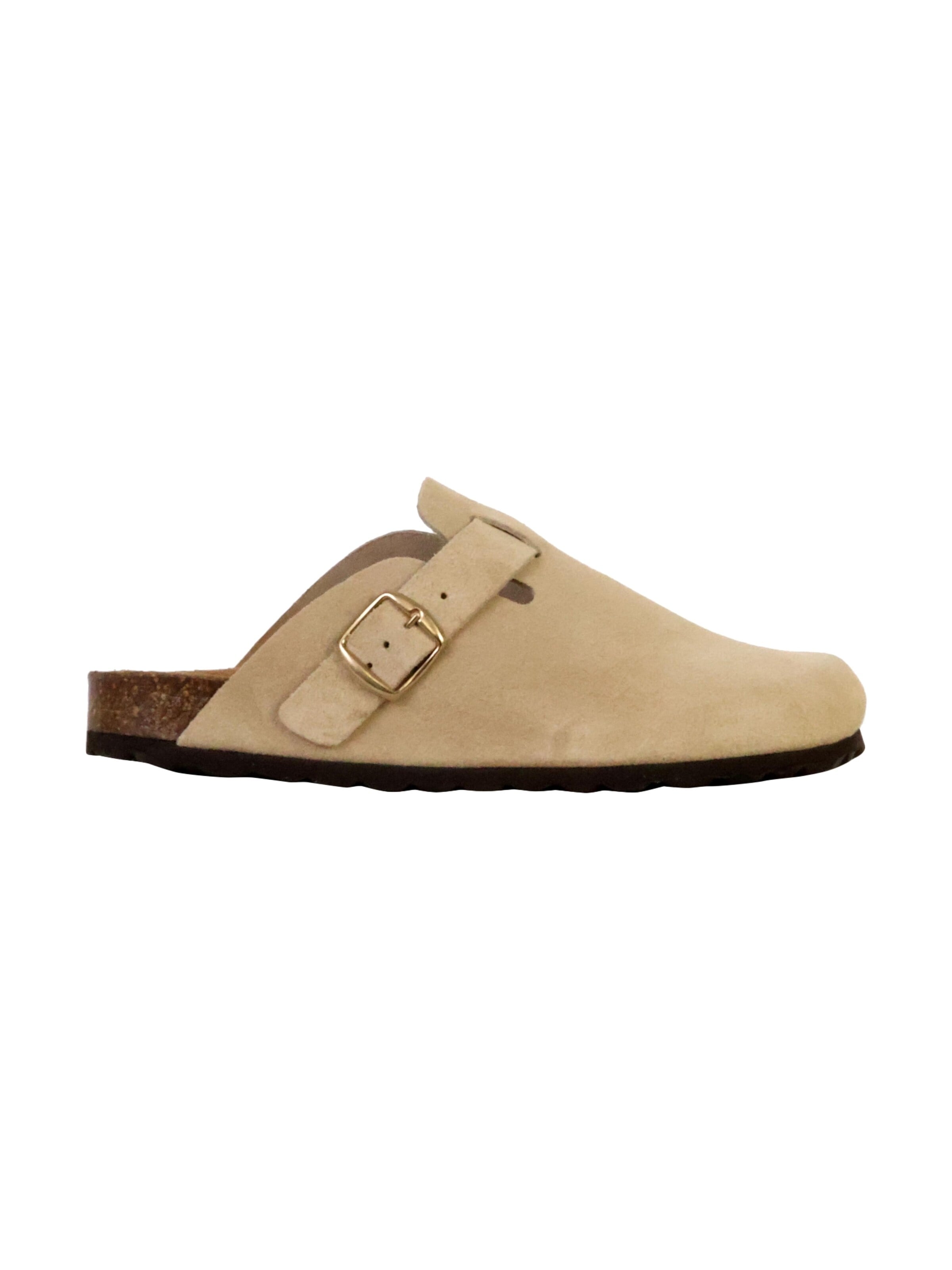 The Divine Factory Muiltjes 'Boreal-Lederpantoletten' in Beige