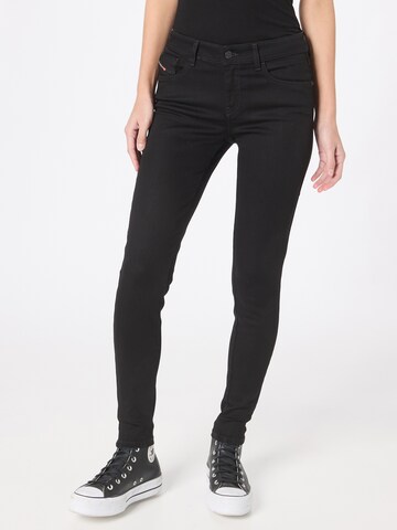 DIESEL Skinny Jeans 'SLANDY' in Schwarz: Vorderseite