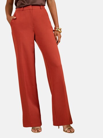 love & roses - Pierna ancha Pantalón de pinzas en marrón: frente
