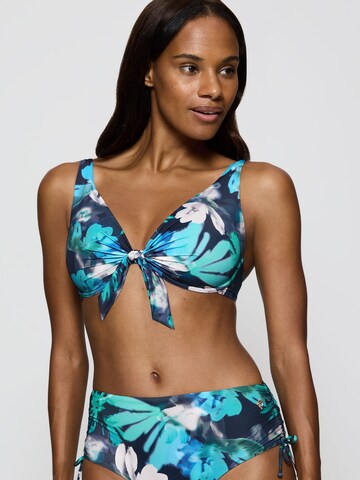 TRIUMPH Bustier Bügel-Bikini-Top ' Summer Fleur ' in Blau: Vorderseite