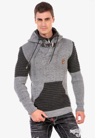 CIPO & BAXX Sweater in Grey: front