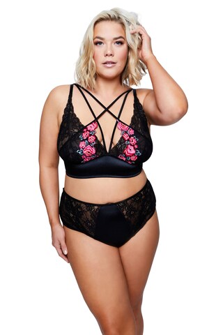 Ulla Popken T-shirt BH in Zwart: voorkant