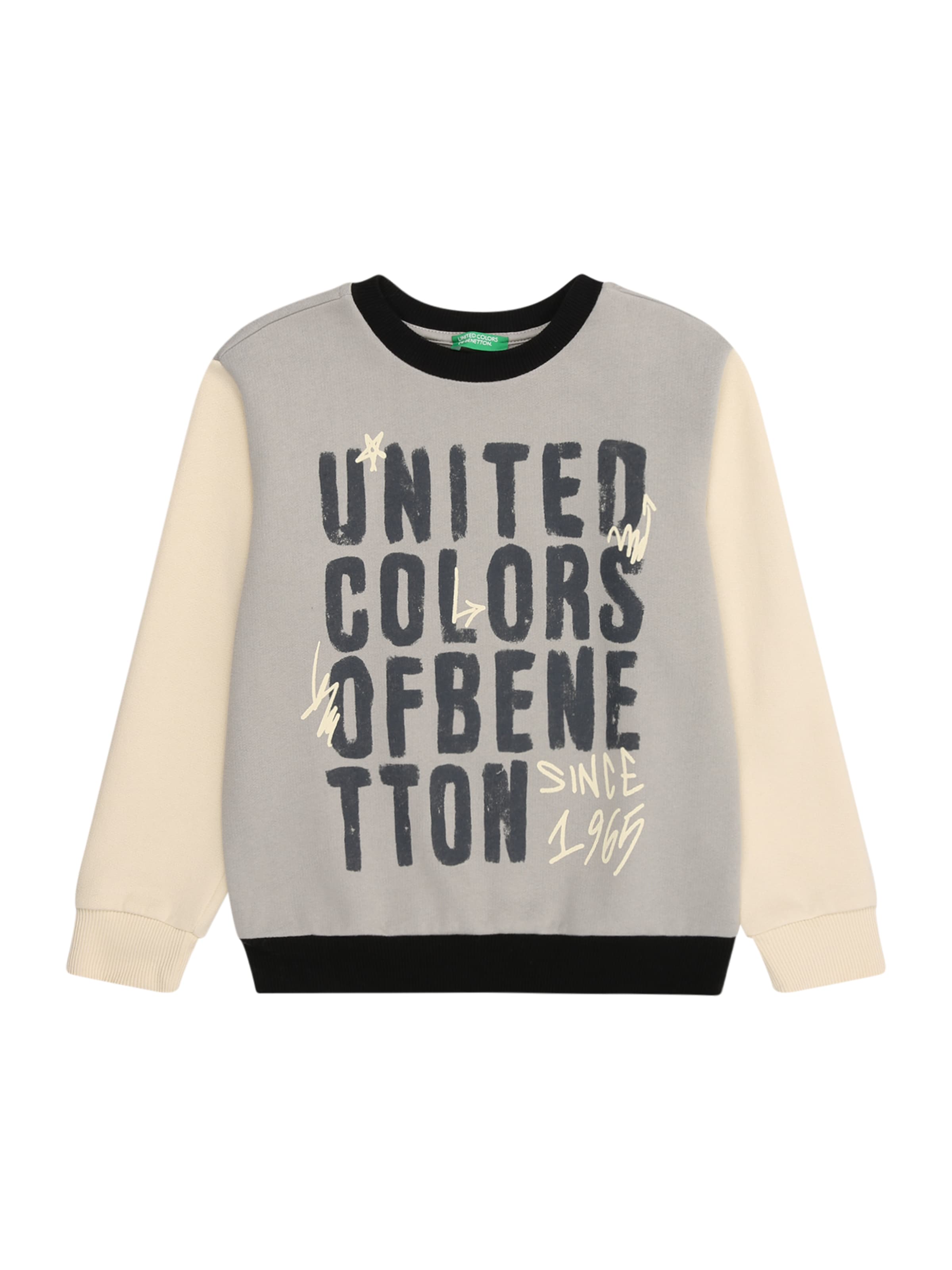 UNITED COLORS OF BENETTONSweater majica - siva boja: prednji dio