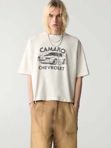 T-Shirt Pull&Bear en beige : devant