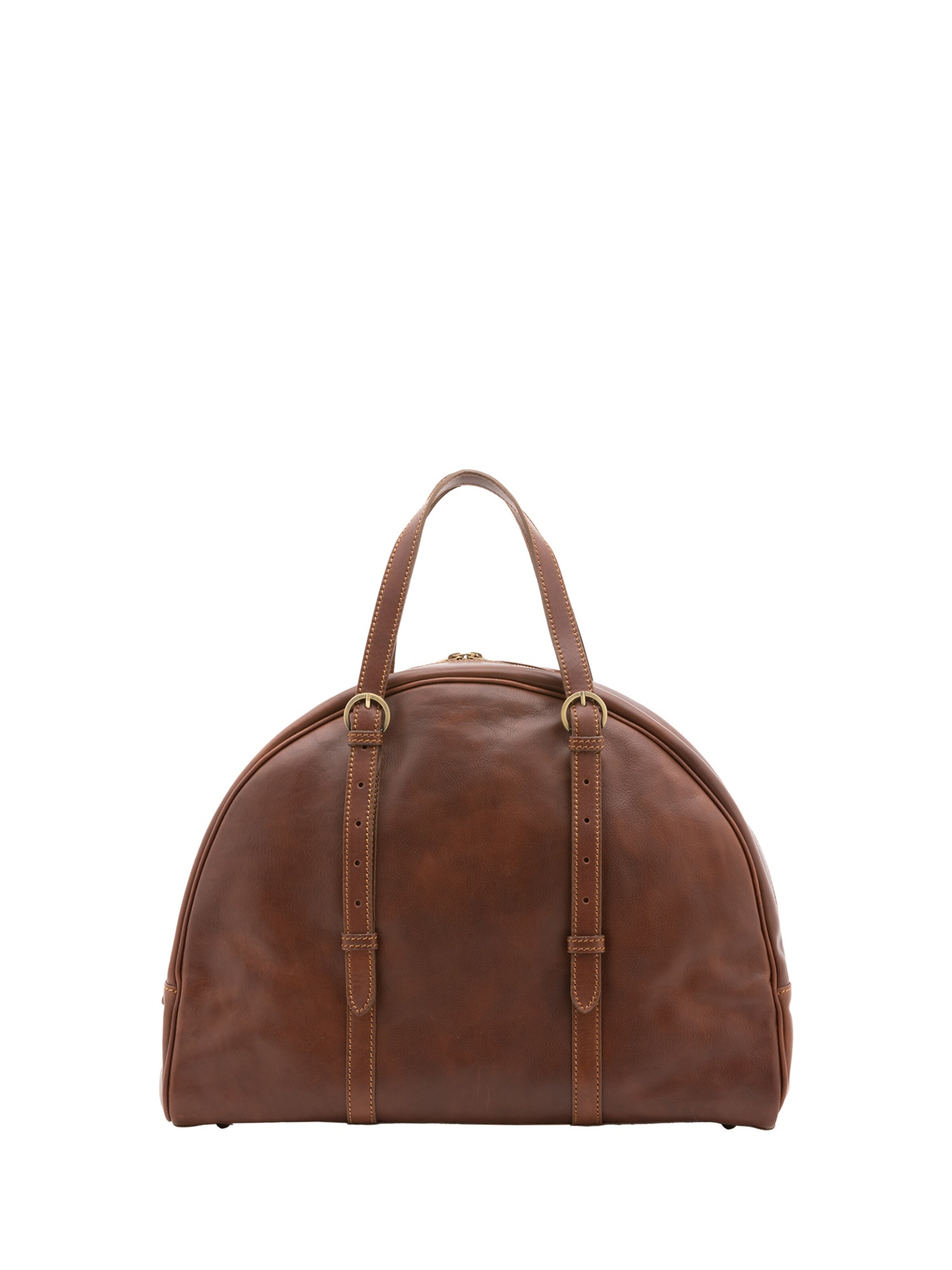 Borsa da viaggio 'Borsa da viaggio vera pelle manico in pelle chiusura zip' di Alessia Firenze in marrone: frontale