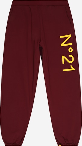 N°21 Tapered Trousers in Red: front