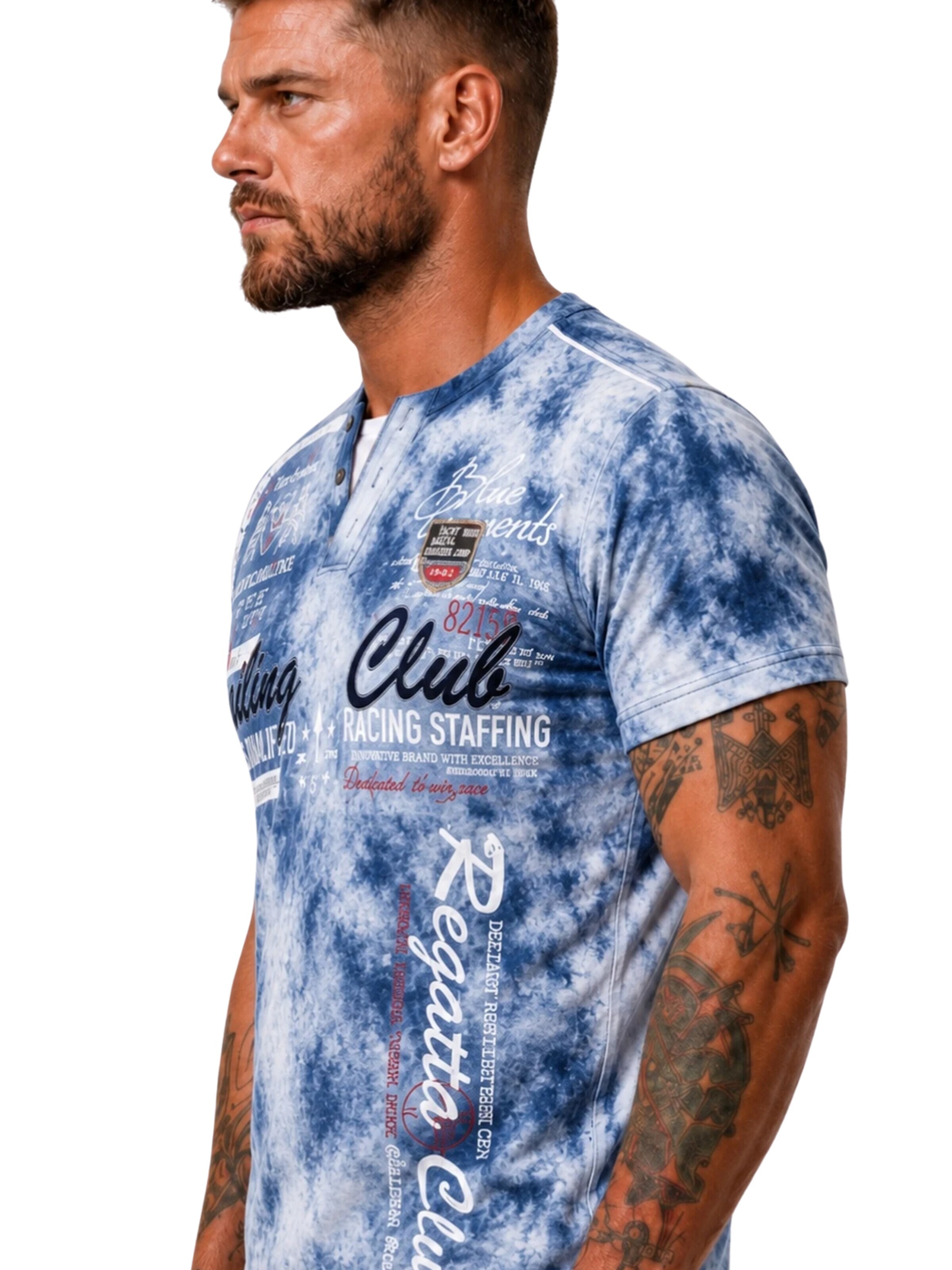 L.Gonline Shirt 'Sailing Batik'‌‌‌‌ in Blau