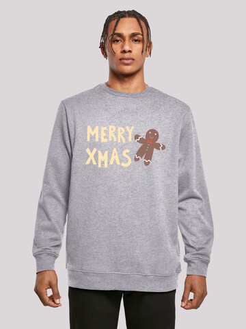 F4NT4STIC Sweatshirt 'Gingerbread Lebkuchen' in Grijs: voorkant