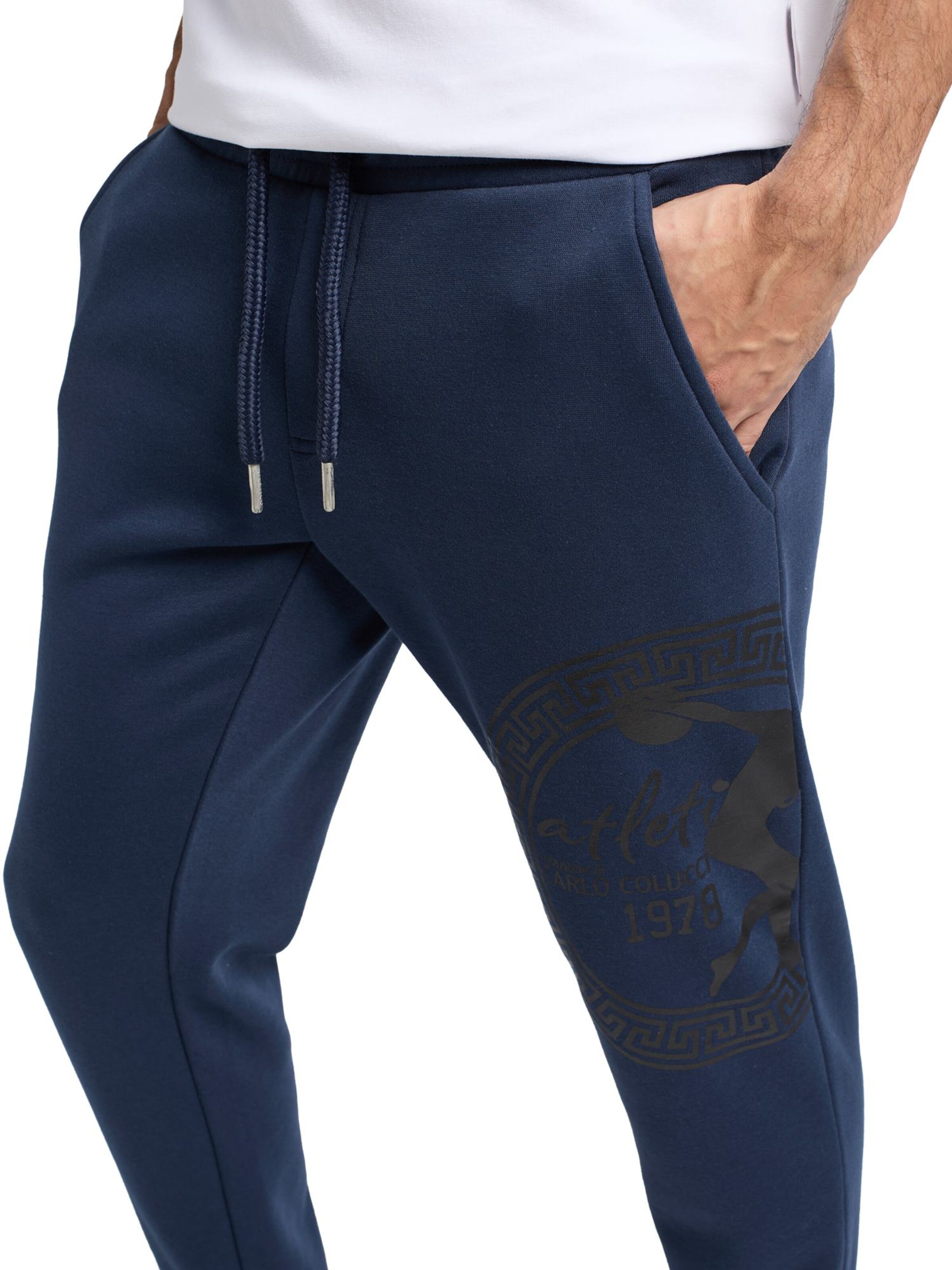 Carlo Colucci Tapered Broek in Blauw
