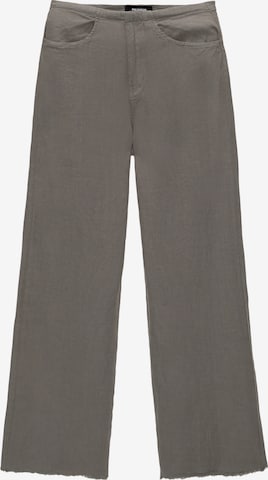 Pull&Bear Wide Leg Housut värissä harmaa: etupuoli