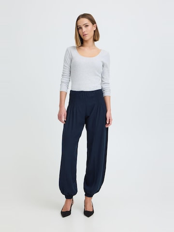 Oxmo - Loosefit Pantalón ' OXNInna Linen Mix Relaxed Fit ' en azul
