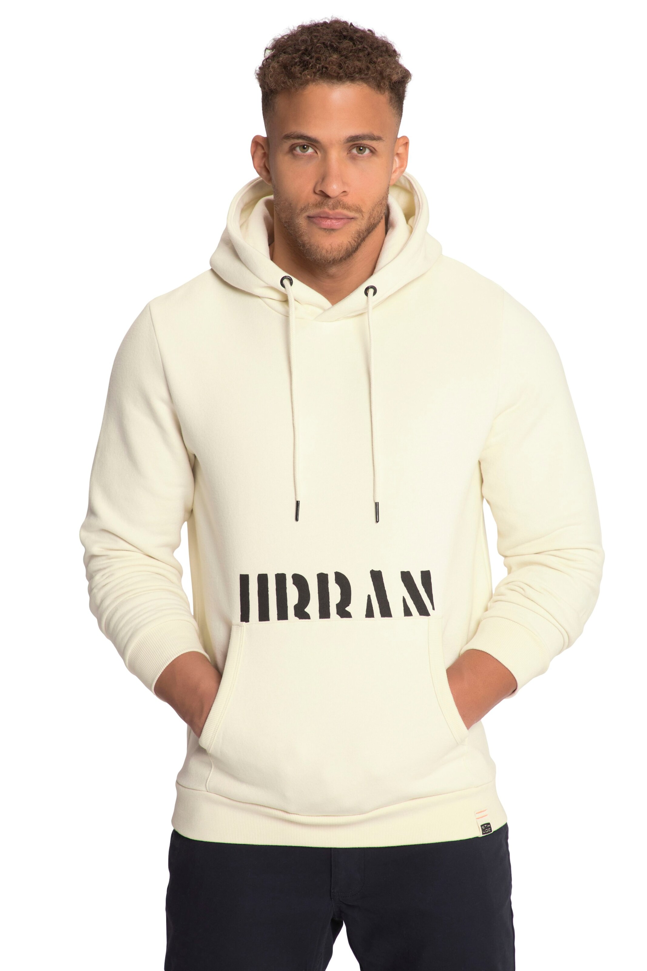 STHUGE Sweatvest in Beige: voorkant