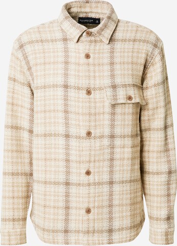 Abercrombie & Fitch Regular fit Overhemd in Beige: voorkant