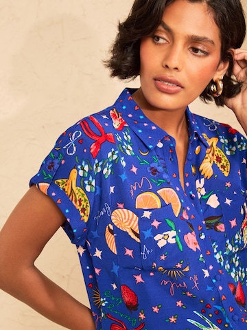 love & roses - Blusa en azul