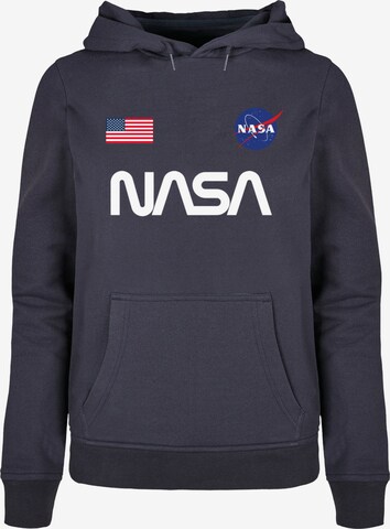 Merchcode Sweatshirt 'Nasa - Badges' in Blauw: voorkant