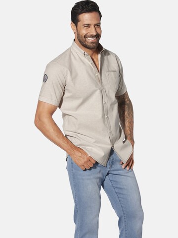 Fit confort Chemise ' Milos ' Jan Vanderstorm en marron : devant