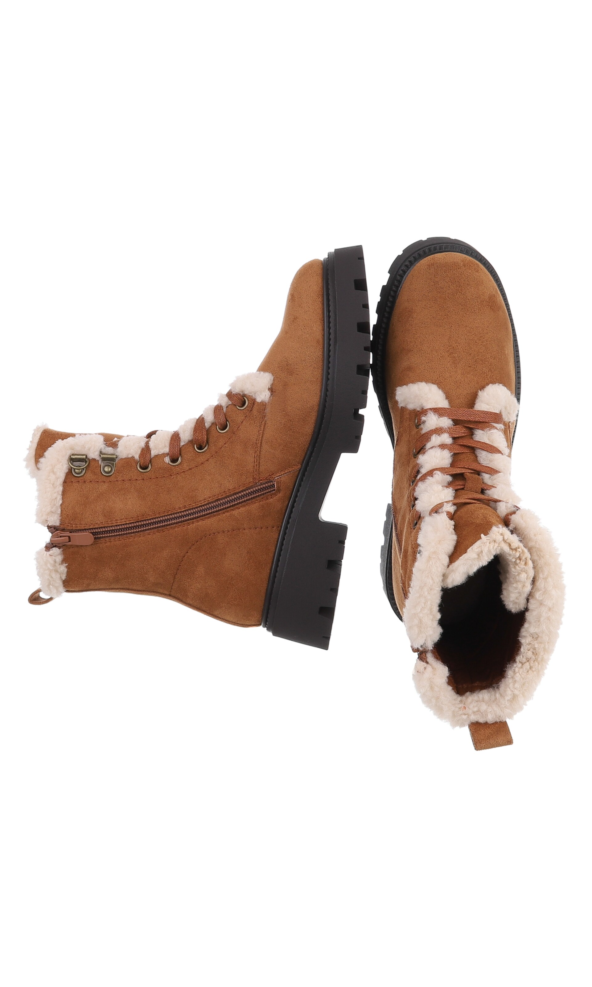 Ital-Design Schnürstiefelette in Braun