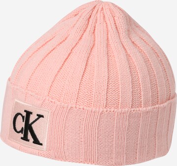 Bonnet Calvin Klein Jeans en rose : devant