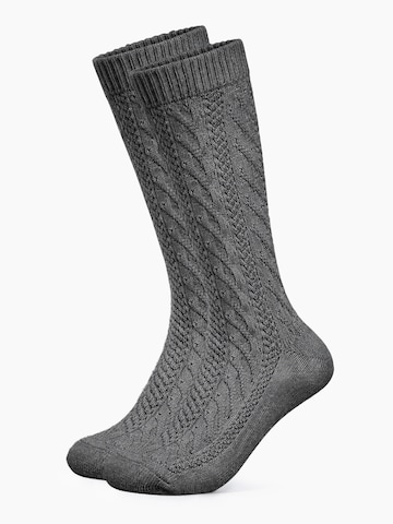 HerzSticht Traditional socks 'Bergdistel' in Grey: front