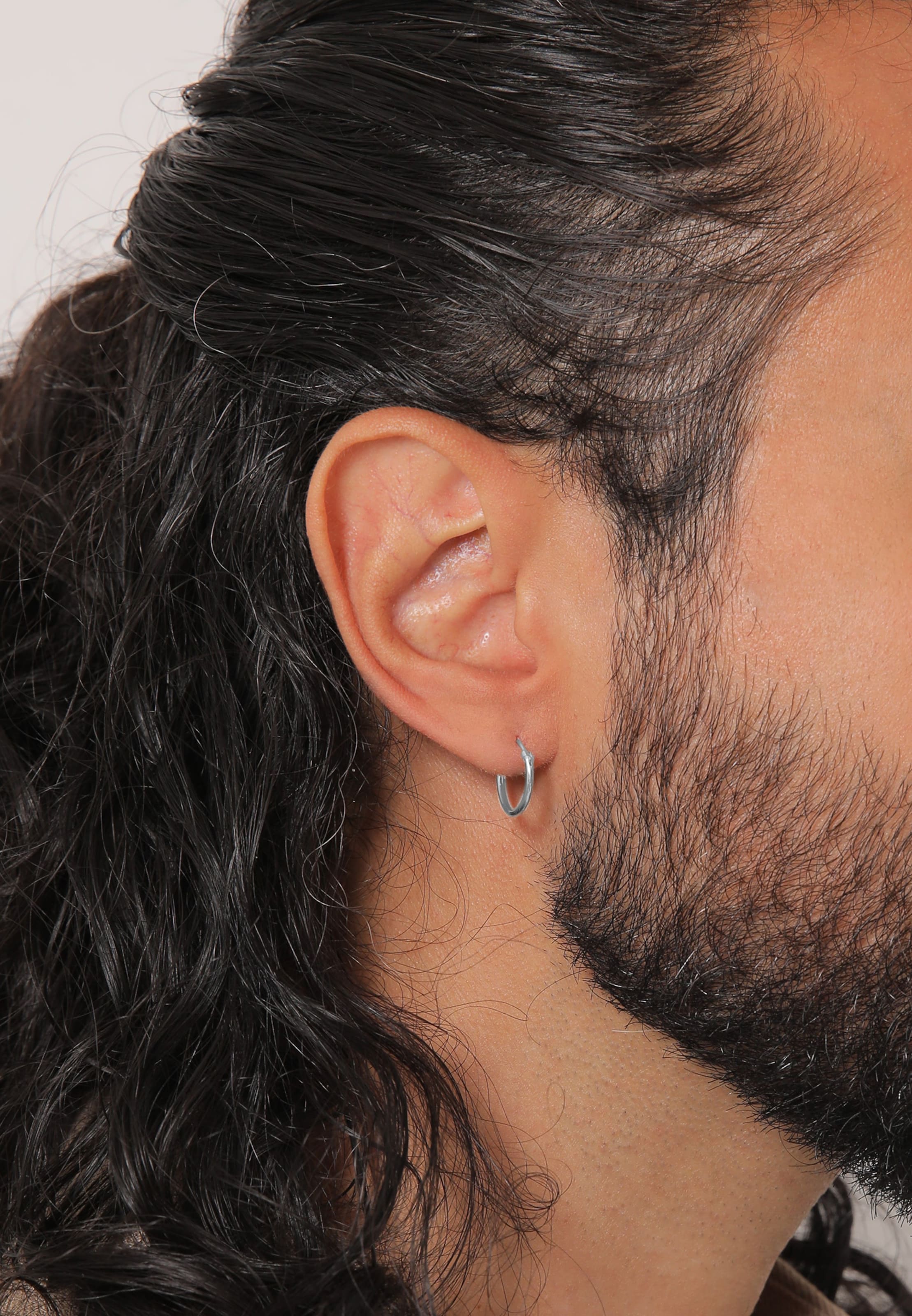 Boucles d'oreilles 'Creolen' KUZZOI en argent : devant