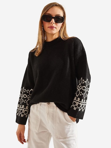 Pull-over Bianco Lucci en noir : devant