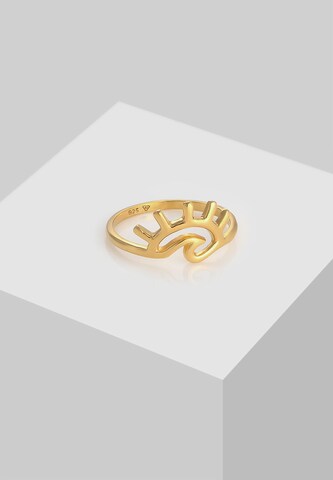 ELLI Ring Sonne, Wellen in Gold