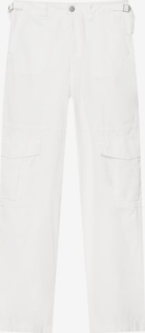 Pull&Bear Regularen Kargo hlače | bela barva: sprednja stran