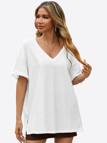 Tricou supradimensional de la Imily Bela pe alb: față