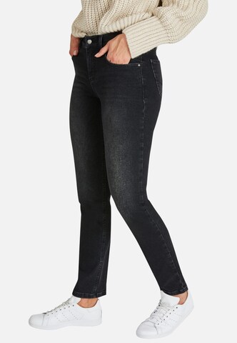 Angels Slimfit Straight-Leg Jeans in Schwarz: predná strana