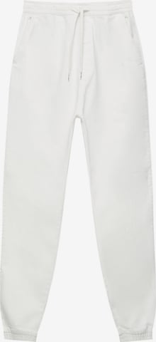 Pull&Bear Tapered Jeans in Wit: voorkant