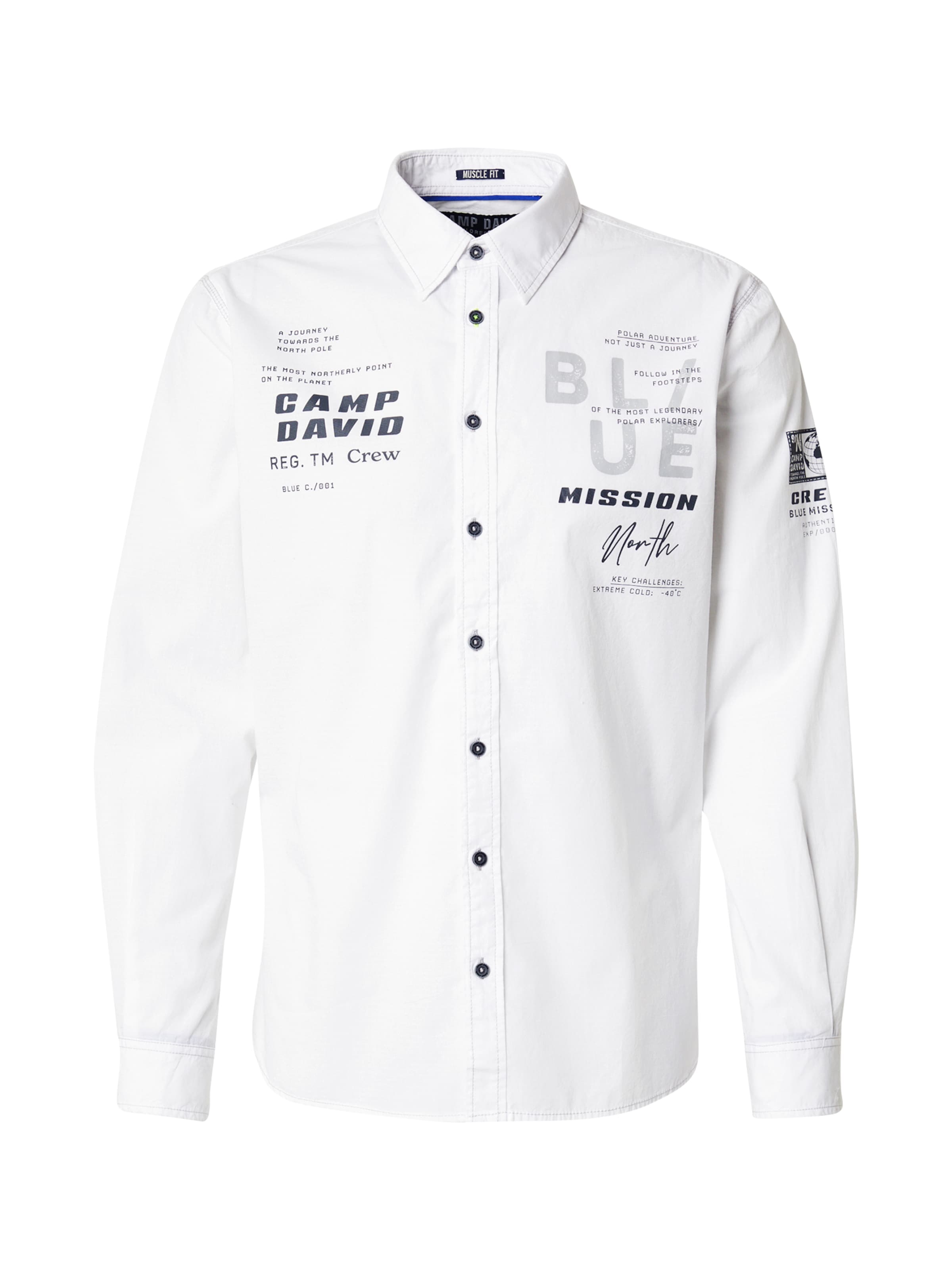 CAMP DAVID Regularny krój Koszula w kolorze biały: przód