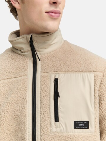 TOM TAILOR DENIM Fleecejacke in Beige