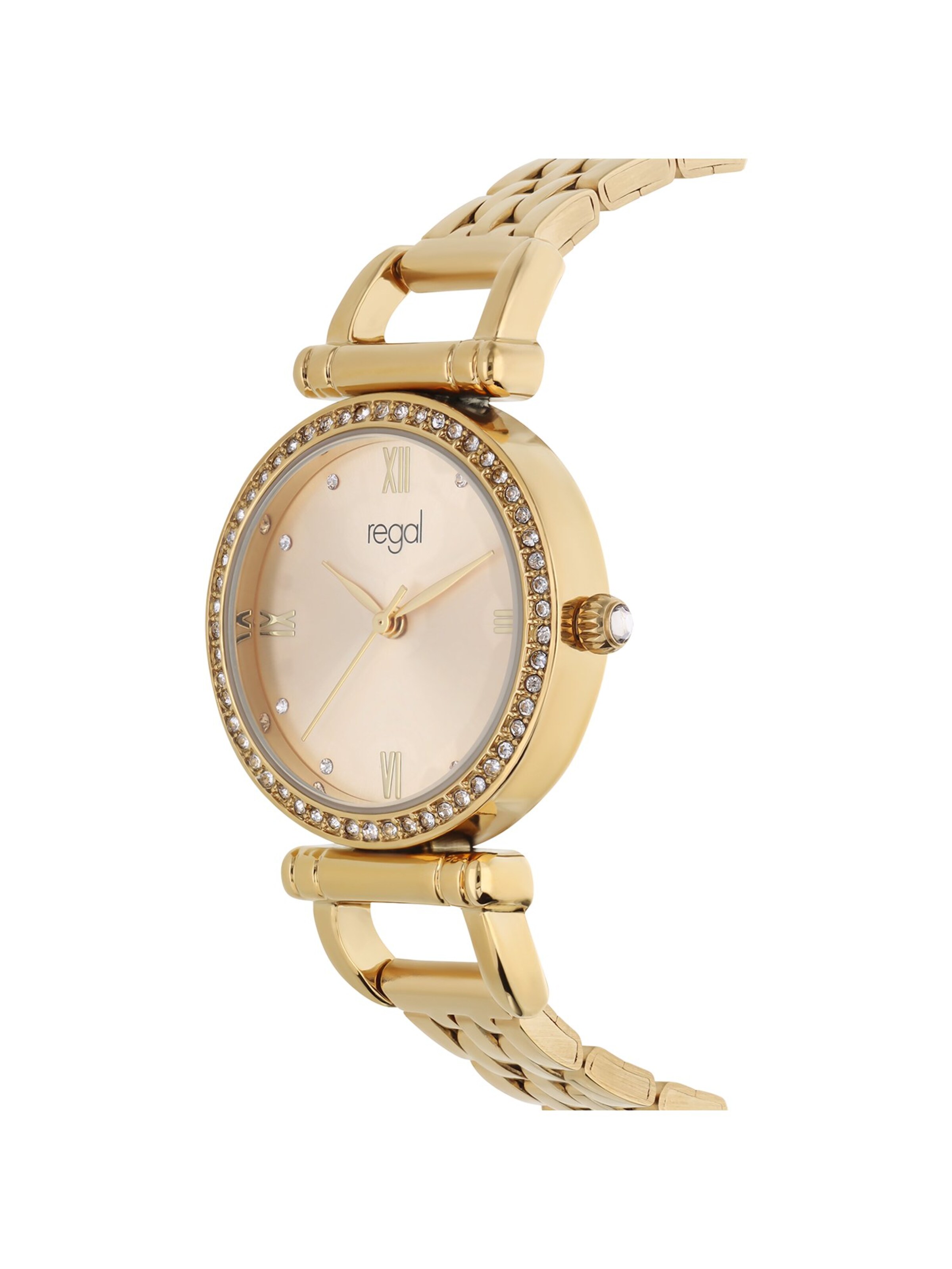 Lucardi Analog Watch 'Lieblich' in Gold