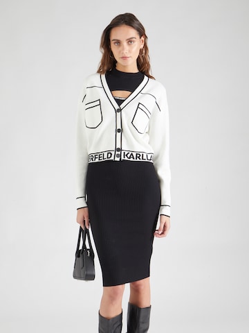 Karl Lagerfeld Gebreid vest in Wit: voorkant