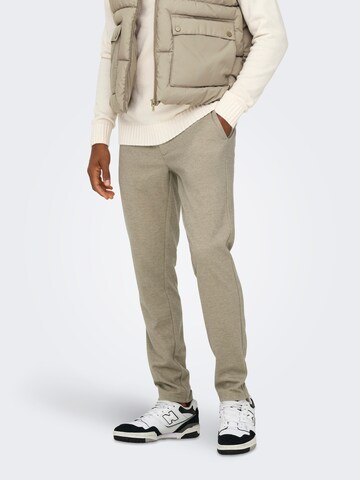Only & Sons Slim fit Chino Pants 'ONSMark' in Beige: front