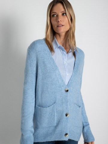 MORE & MORE Knit cardigan in Blue: front