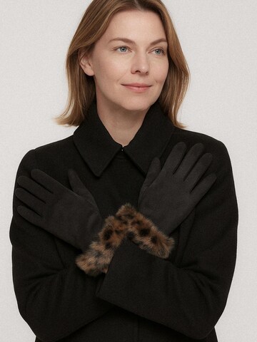 COLLEZIONE ALESSANDRO Fingerhandschuhe 'Puschel' in Schwarz