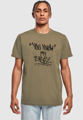 Maglietta 'Know My Steez' di Mister Tee in verde: frontale