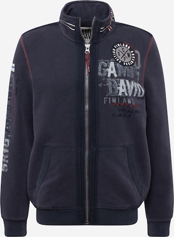 CAMP DAVID Sweat jacket in Blue: front