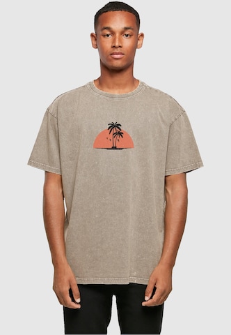 Tricou 'Summer - Beach' de la Merchcode pe maro: față