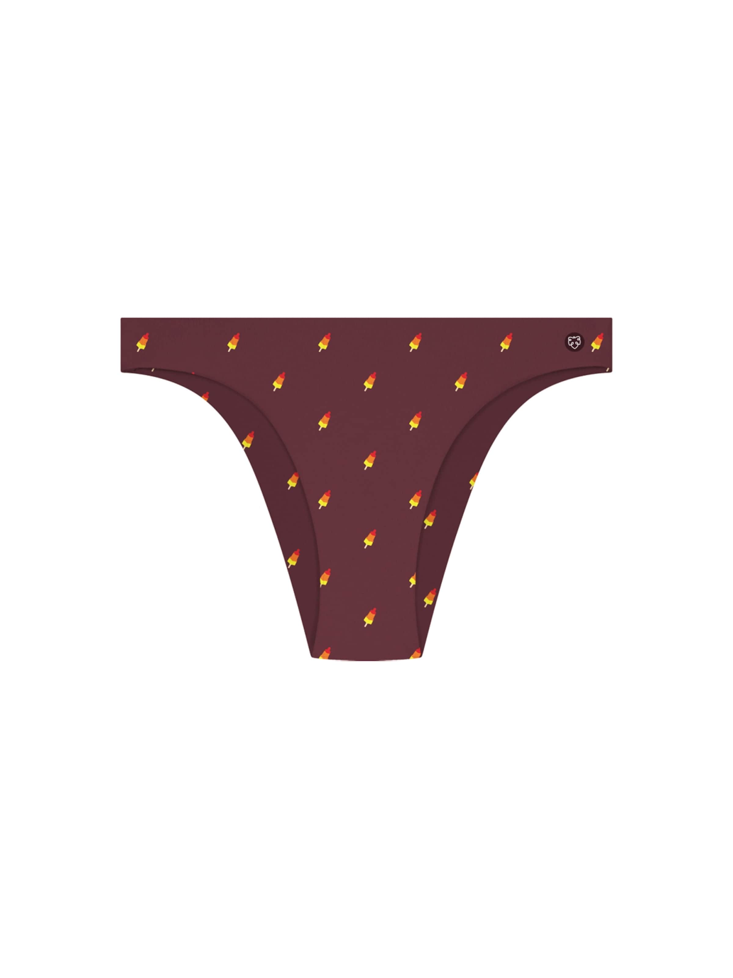 A-dam Bikinihose in gelb / rot / bordeaux, Produktansicht