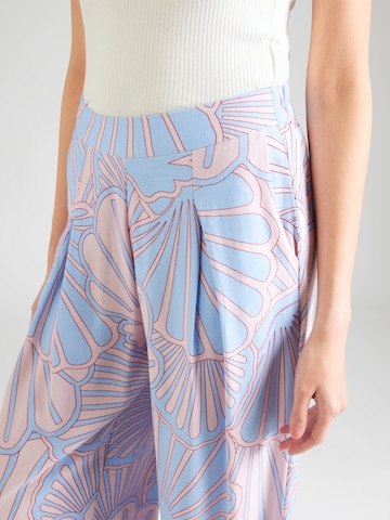 Sublevel - Pierna ancha Pantalón plisado en azul