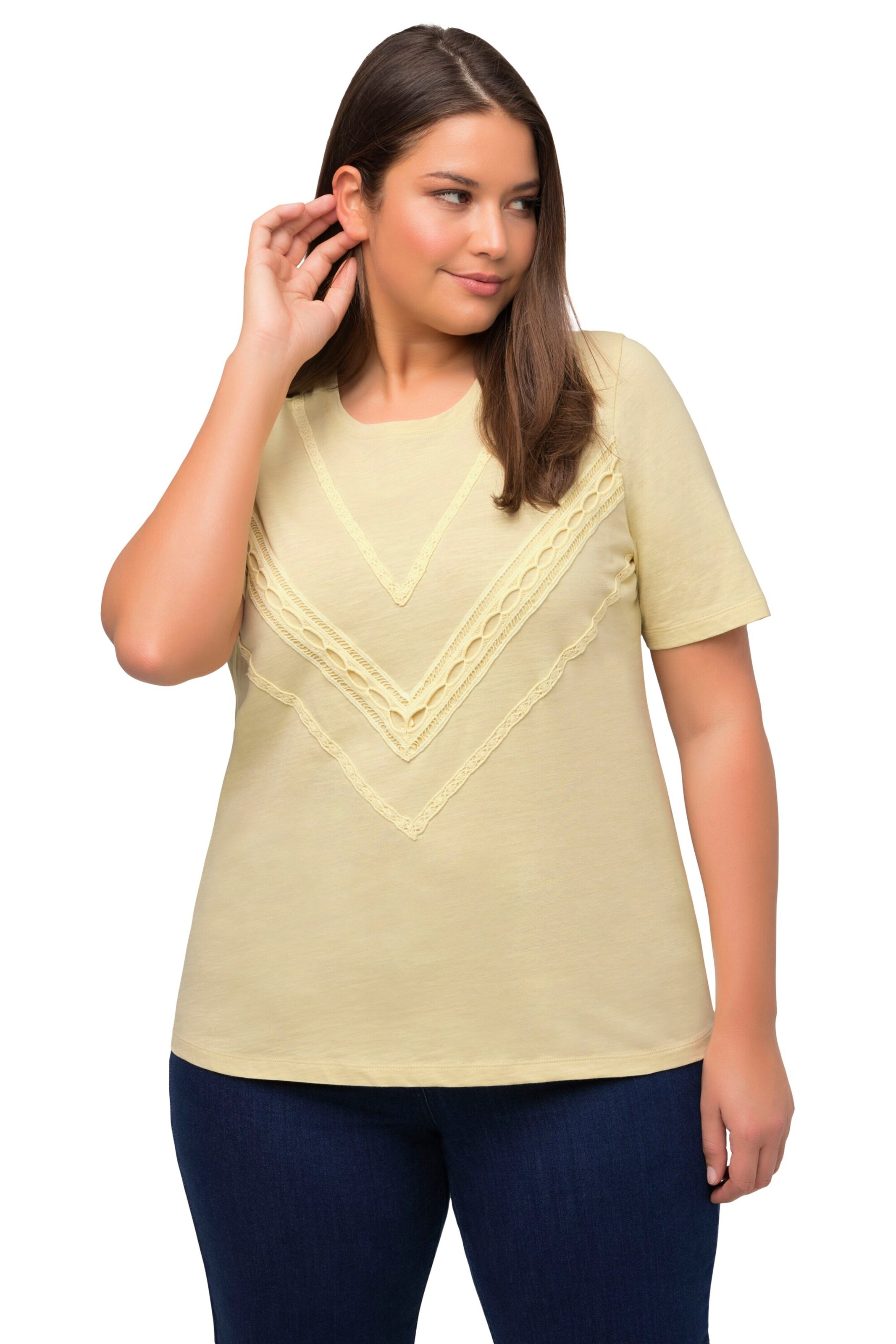 Ulla Popken Shirt in Geel: voorkant