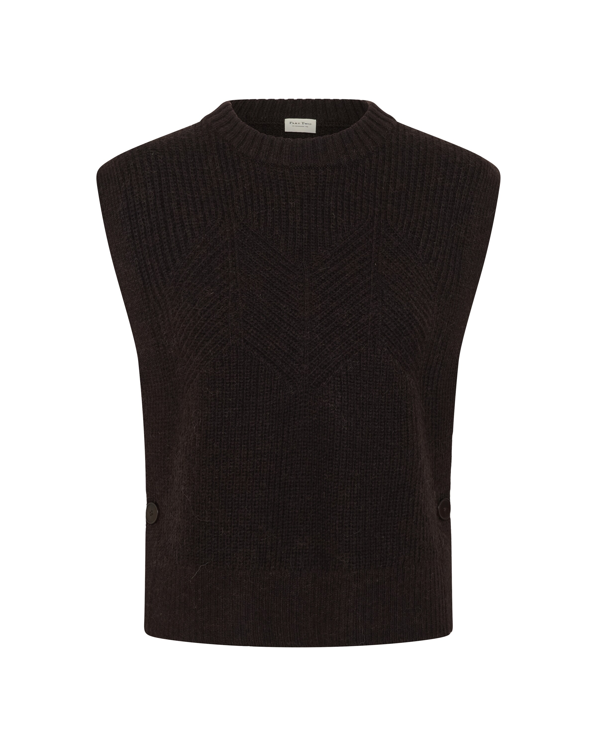 Part Two Pull-over 'CharlyePW' en L en brun foncé, Vue avec produit