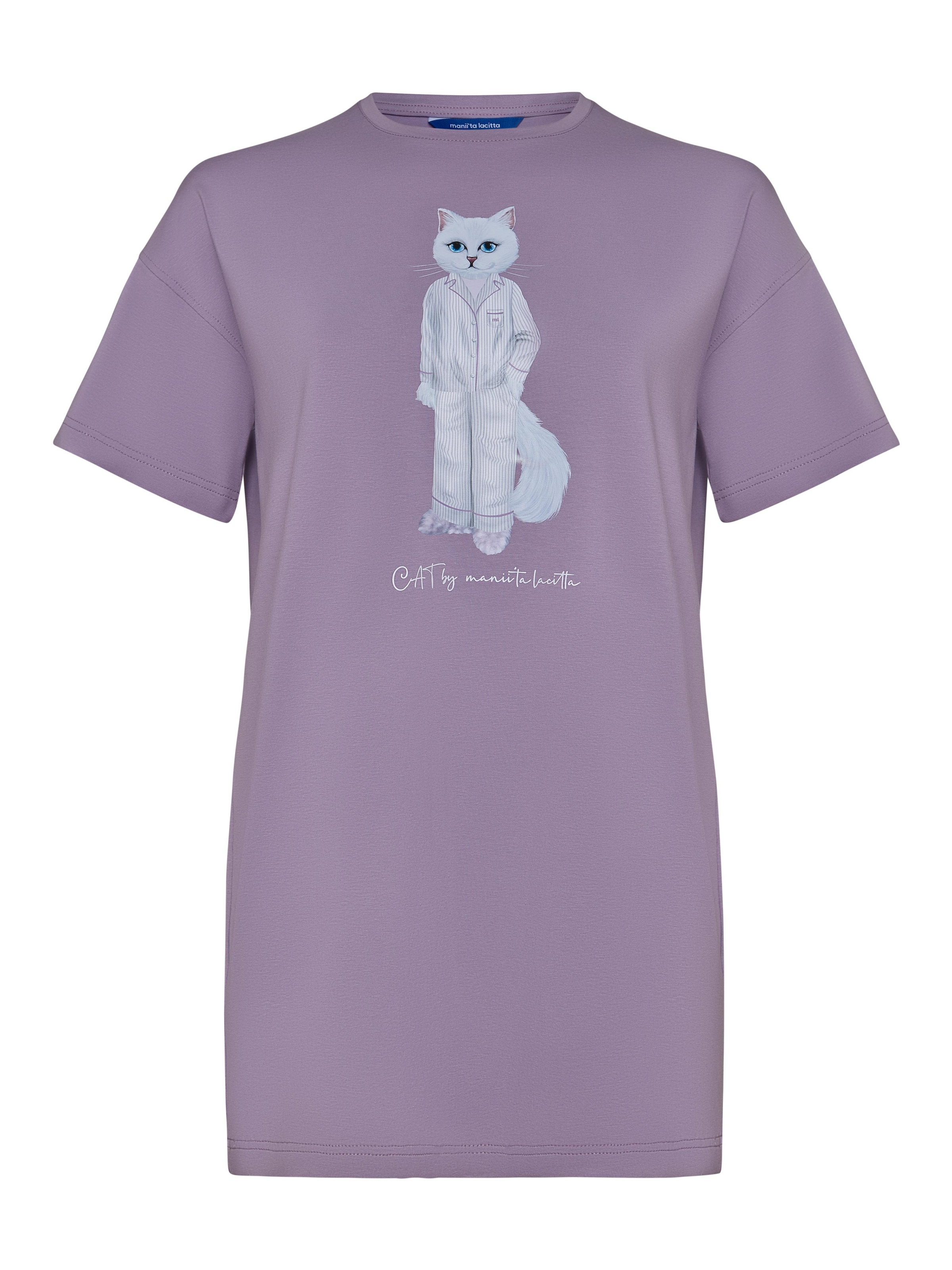 T-shirt 'Pajamas Cat' Cat e Lolette en violet : devant